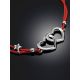 Red Lace Friendship With Linked Heart Charm								, image , picture 2