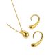 Solid 18ct Gold on Sterling Silver Teardrop Pendant Necklace The Liquid, image , picture 3