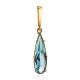 Classy Golden Pendant With Aquamarine, image 