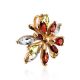 Floral Golden Pendant With Multicolor Gemstones, image 
