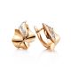 Golden Earrings With Crystal Rows, image 