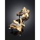 Golden Earrings With Crystal Rows, image , picture 2
