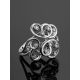 White Gold Ring With Bright Diamonds, Ring Size: 8.5 / 18.5, image , picture 2