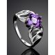 Bold Silver Amethyst Ring, Ring Size: 6.5 / 17, image , picture 2