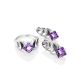 Bold Silver Earrings With Amethyst, image , picture 4