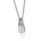 Silver Necklace With White Crystal Pendant, Length: 50, image , picture 3