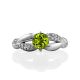 Silver Ring With Bright Chrysolite And White Crystals, Ring Size: 6 / 16.5, image , picture 3