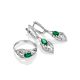 Silver Ring With Green Agate And White Crystals, Ring Size: 6.5 / 17, image , picture 5