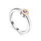 Silver Golden Ring With Solitaire Diamond The Diva, Ring Size: 6 / 16.5, image 