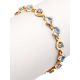 Wonderful Golden Link Bracelet With Topaz, image , picture 3