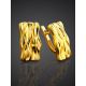Textured Gold Plated Earrings, image , picture 2