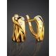 Luminous Gold Plated Earrings With Crystals, image , picture 2