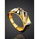 Bright Gold Plated Band Ring With Crystals, Ring Size: 8.5 / 18.5, image , picture 2