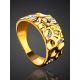 Gold Plated Band Ring With White Crystals, Ring Size: 9 / 19, image , picture 2