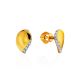 Bright Gold Plated Studs With Crystals, image 