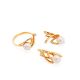 Elegant Golden Earrings With Pearl And Crystals, image , picture 3