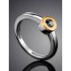 Silver Golden Ring With Solitaire Diamond The Diva, Ring Size: 6 / 16.5, image , picture 2