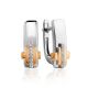Silver Earrings With Golden Elements And Diamonds The Diva, image 