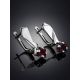 Silver Earrings With Bright Garnet, image , picture 2