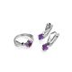 Geometric Silver Ring With Amethyst, Ring Size: 6.5 / 17, image , picture 4