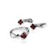 Silver Earrings With Bright Garnet, image , picture 3