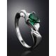 Silver Ring With Bright Nano Emerald, Ring Size: 6 / 16.5, image , picture 2