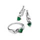 Futuristic Silver Earrings With Nano Emeralds, image , picture 4