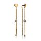 Refined Gold Plated Dangle Earrings With Crystals, image 