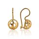 Chiselled Gold Plated Earrings, image 