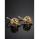 Chiselled Gold Plated Earrings, image , picture 2