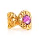 Gold Plated Cocktail Ring With Crystal, Ring Size: 6.5 / 17, image , picture 3
