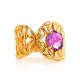 Gold Plated Cocktail Ring With Crystal, Ring Size: 6 / 16.5, image , picture 3