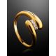 Elegant Gold Plated Ring With Crystals, Ring Size: 8 / 18, image , picture 2