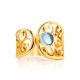 Bold Gold Plated Ring With Blue Crystal, Ring Size: 6.5 / 17, image , picture 3