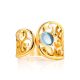 Bold Gold Plated Ring With Blue Crystal, Ring Size: 7 / 17.5, image , picture 3
