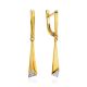 Bold Gold Plated Dangles With Crystals, image 