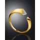 Gold Plated Open Ring With Crystals, Ring Size: 8 / 18, image , picture 2