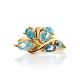 Fabulous Gold Plated Ring With Blue Crystals, Ring Size: 8.5 / 18.5, image , picture 3