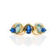 Gold Plated Ring With Blue Crystals, Ring Size: 7 / 17.5, image , picture 3
