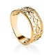 Laced Gold Plated Band Ring, Ring Size: 6.5 / 17, image 
