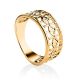Laced Gold Plated Band Ring, Ring Size: 7 / 17.5, image 