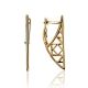 Stylish Geometric Gold Plated Earrings, image 