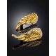 Gold Plated Wing Shaped Earrings With Crystals, image , picture 2