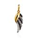 Gold Plated Pendant With Black And White Crystals, image 