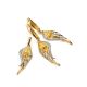 Gold Plated Wing Shaped Dangles With White Crystals, image , picture 3