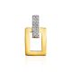 Geometric Gold Plated Pendant With Crystals, image 