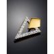 Geometric Gold Plated Pendant With White Crystals, image , picture 2