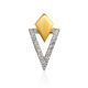 Geometric Gold Plated Pendant With White Crystals, image 