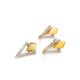 Amazing Gold Plated Earrings With White Crystals, image , picture 3