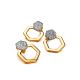 Geometric Gold Plated Pendant With Crystals, image , picture 3